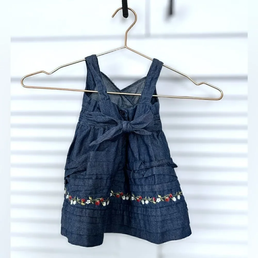 Janie and Jack Dress chambray Denim Sleeveless Size 3-6 Months